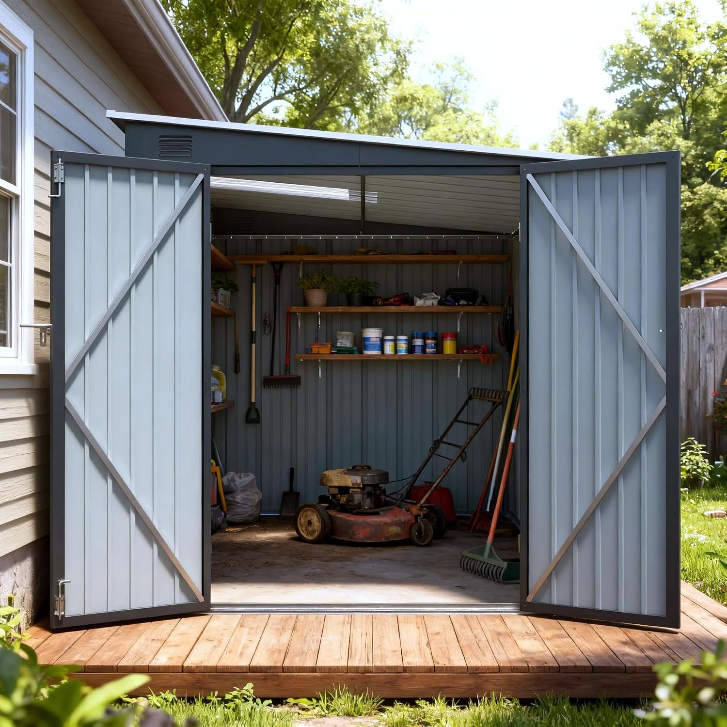 6x8 FT Metal Lean to Shed Lock - Garden Tools recension och pris