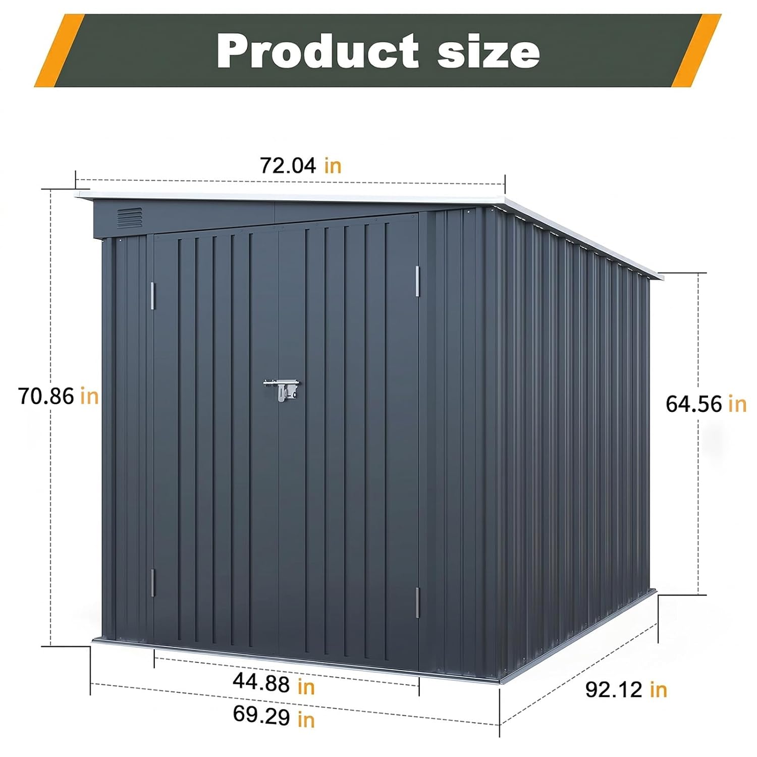 6x8 FT Metal Lean to Shed Lock - Garden Tools recension och pris