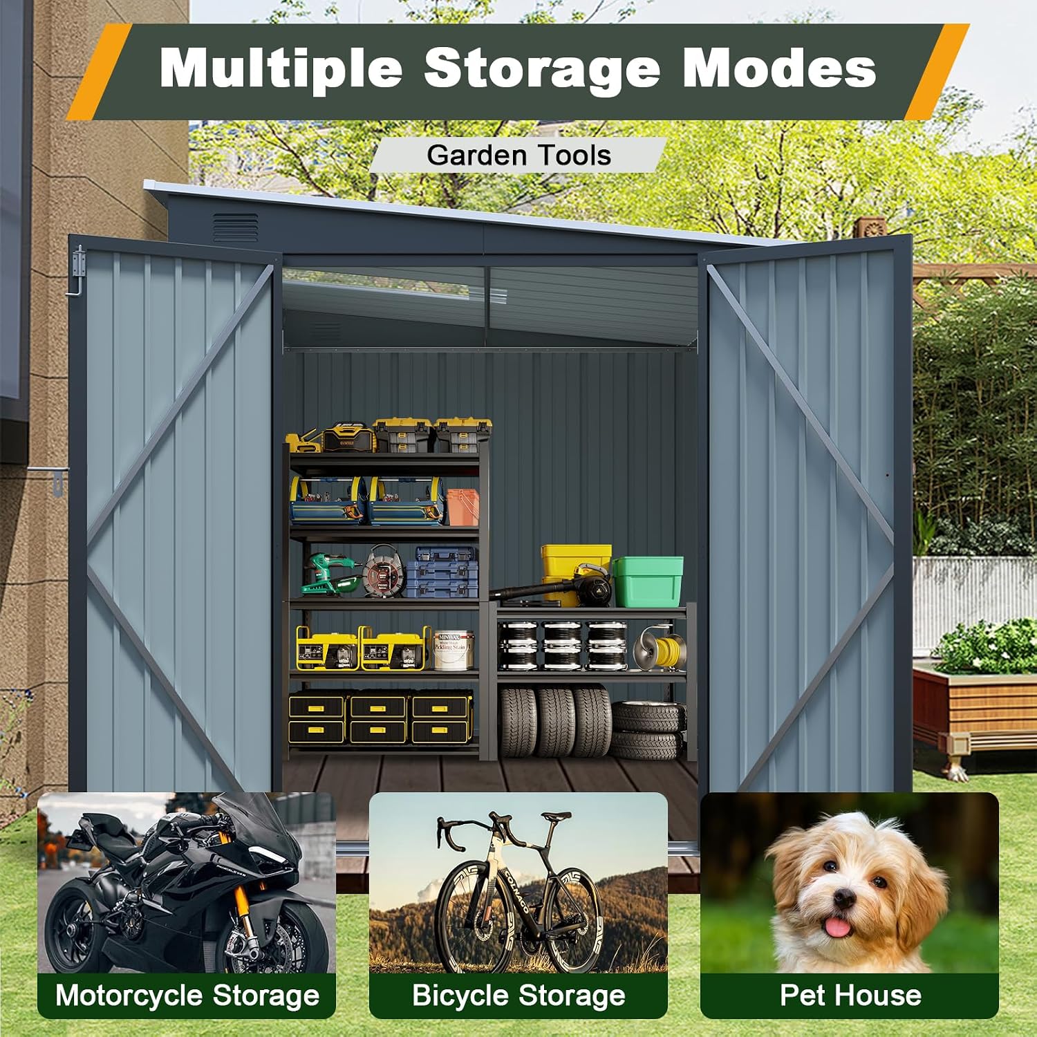 6x8 FT Metal Lean to Shed Lock - Garden Tools recension och pris