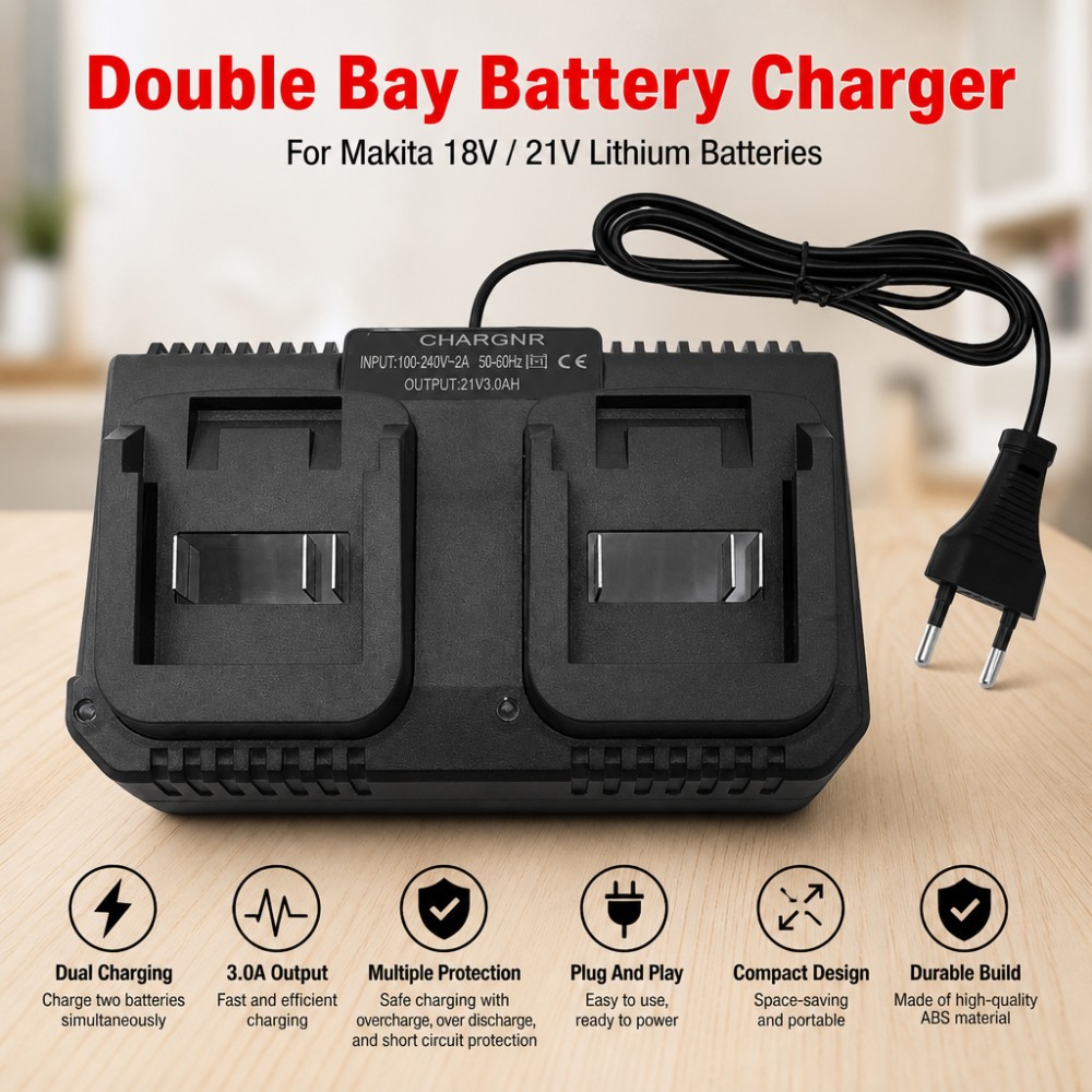 Dual Slot Charger 18V 21V Li-i - Brushless Cordless Electric Drill 18V recension och pris