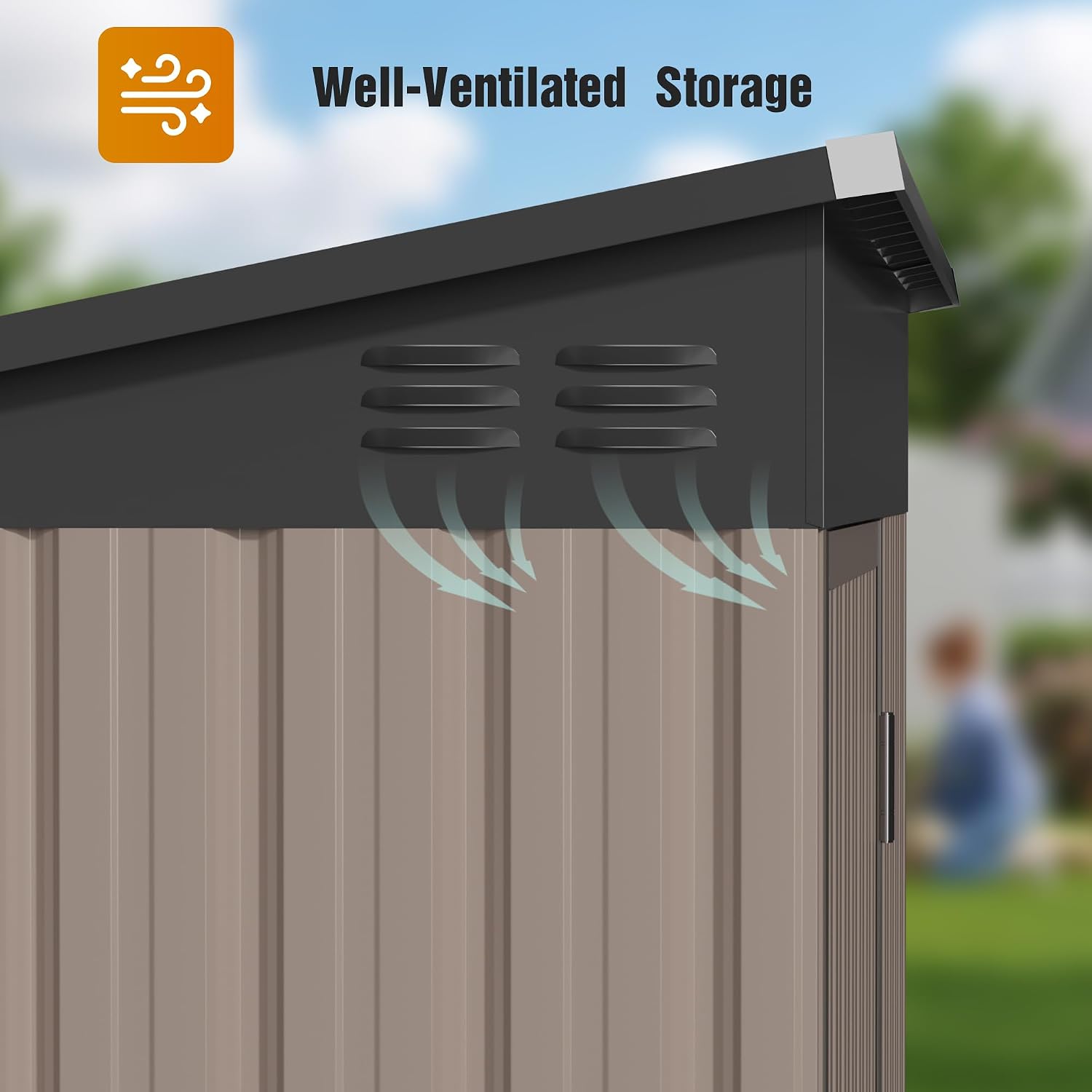 5x3FT Metal Storage Shed with  - Garden Tools recension och pris