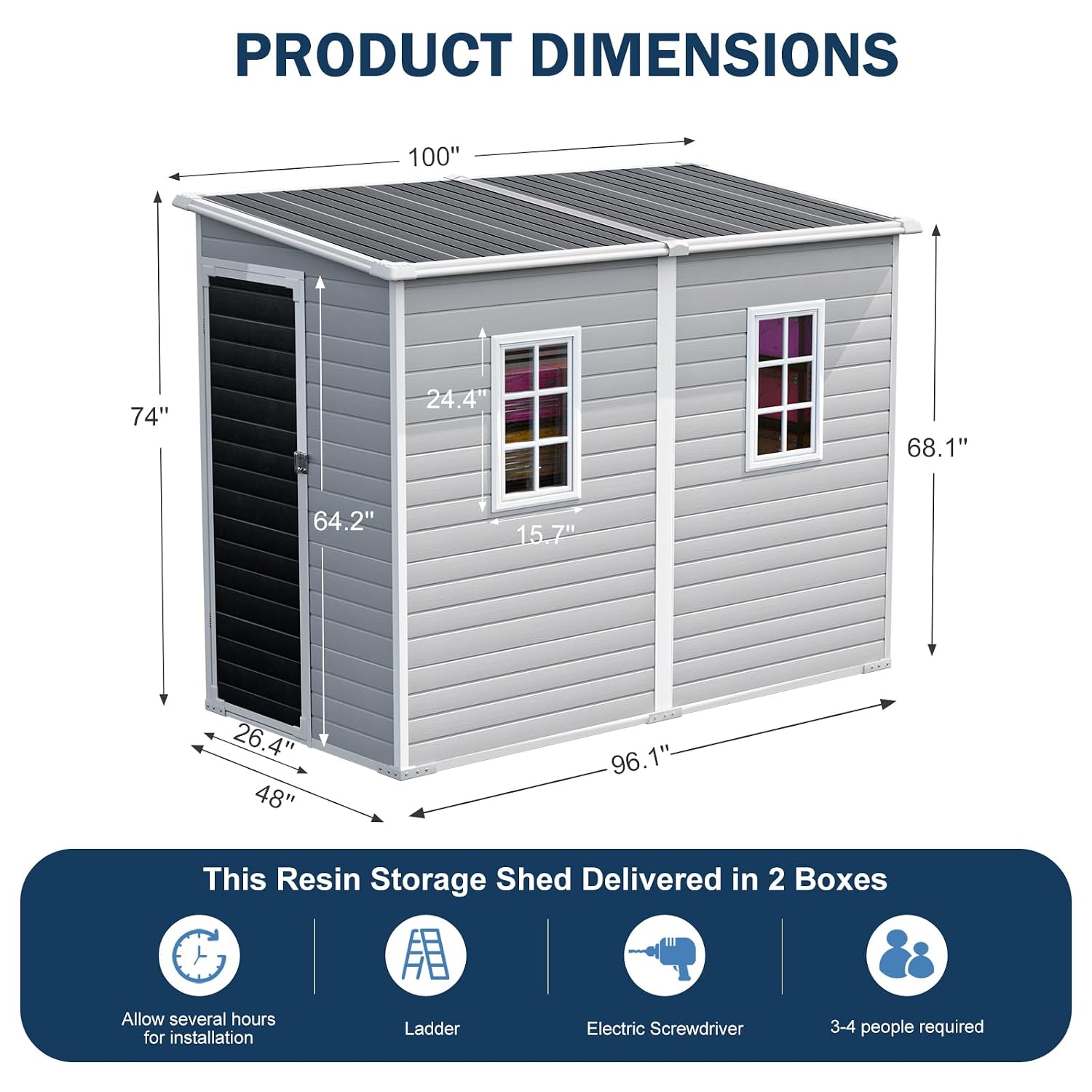 4x8 FT Resin Outdoor Storage S - Garden Tools recension och pris