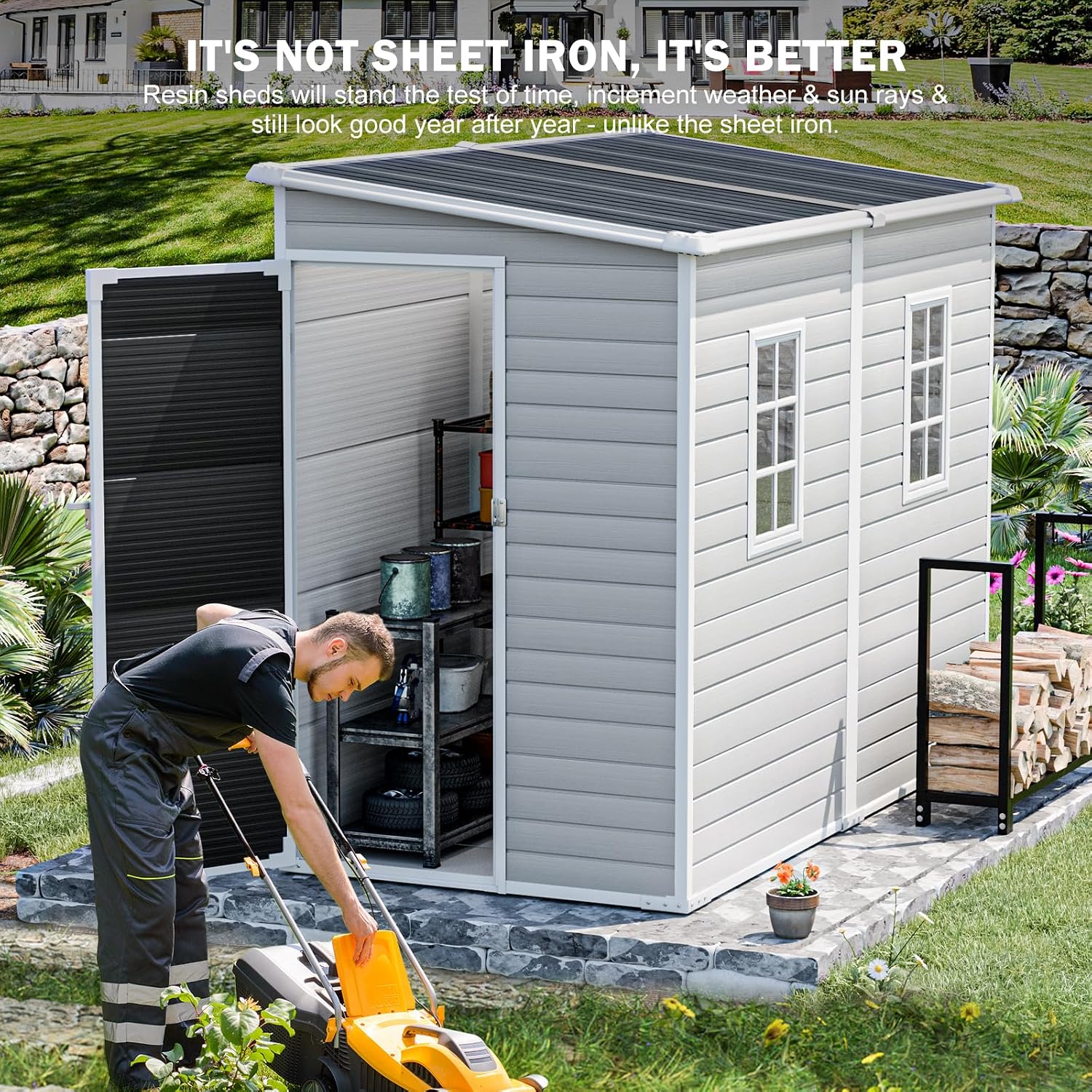 4x8 FT Resin Outdoor Storage S - Garden Tools recension och pris