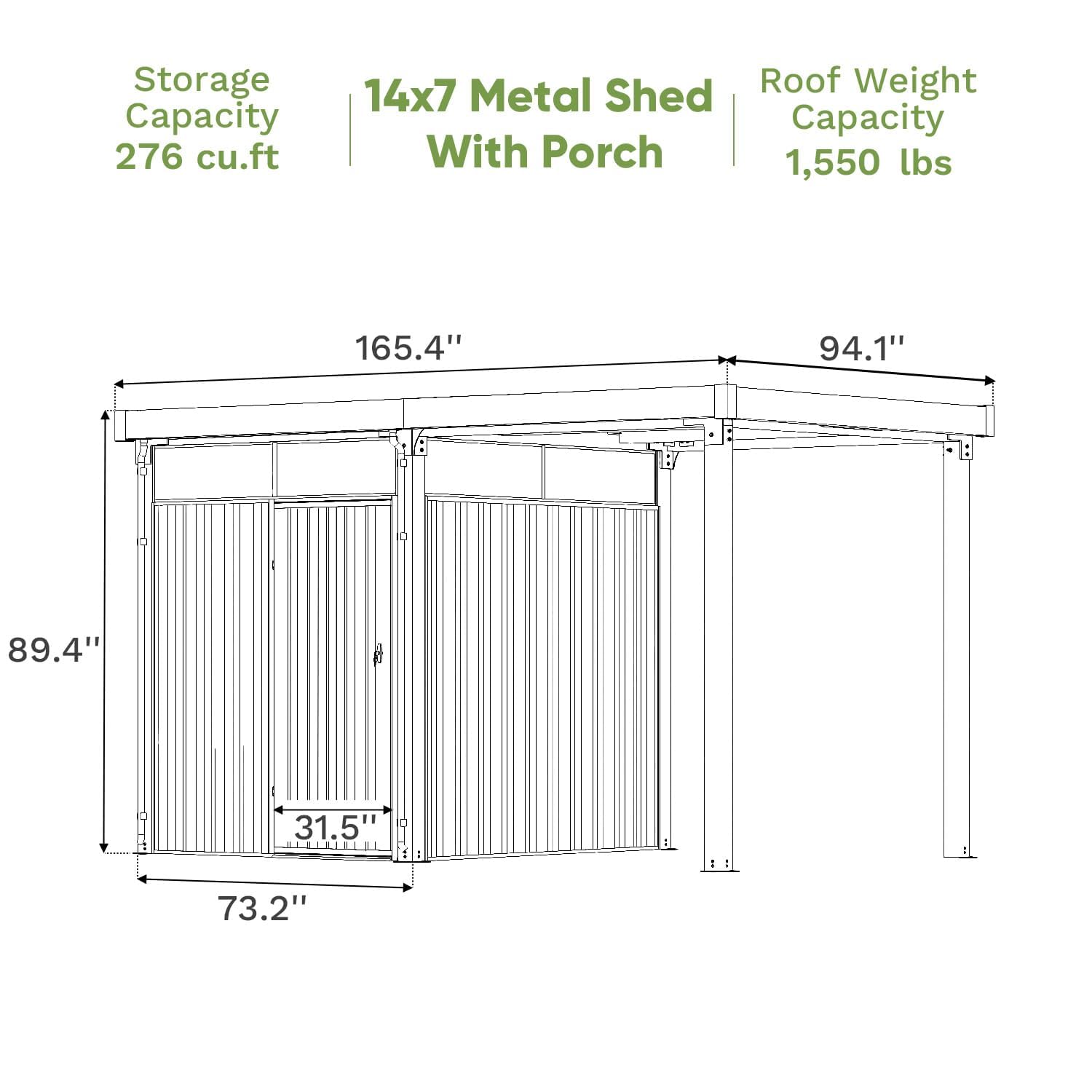 14x7 FT Outdoor Metal Storage  - Garden Tools recension och pris