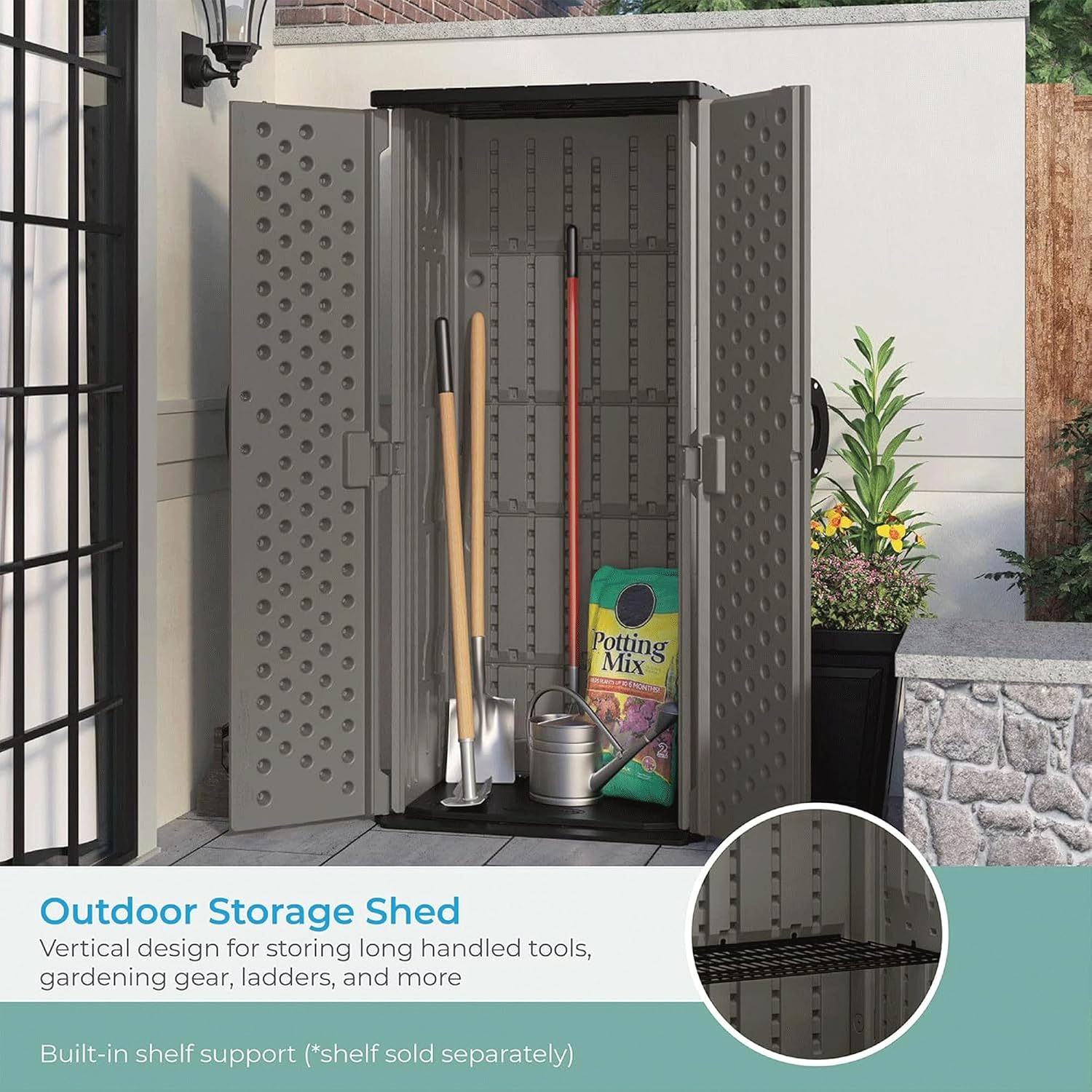 Vertical Storage Shed 22 Cu Ft - Garden Tools recension och pris