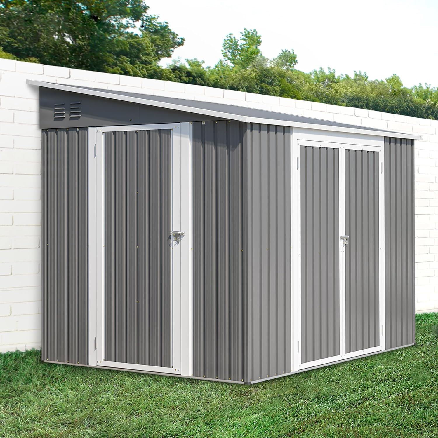 6x8FT Lean to Metal Outdoor St - Garden Tools recension och pris