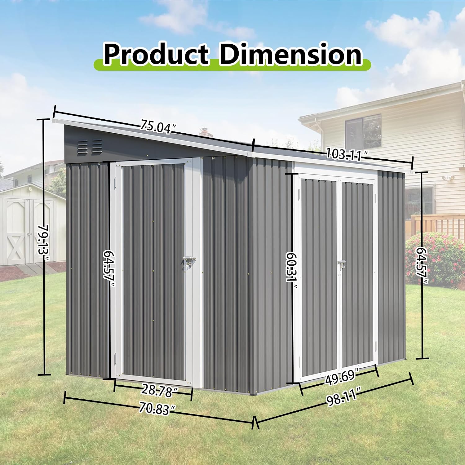 6x8FT Lean to Metal Outdoor St - Garden Tools recension och pris