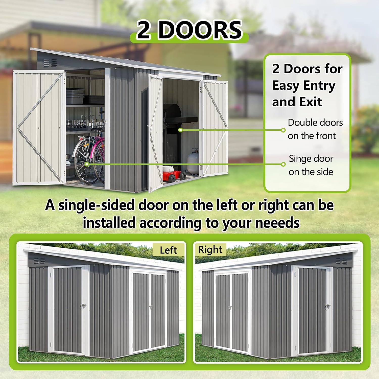 6x8FT Lean to Metal Outdoor St - Garden Tools recension och pris