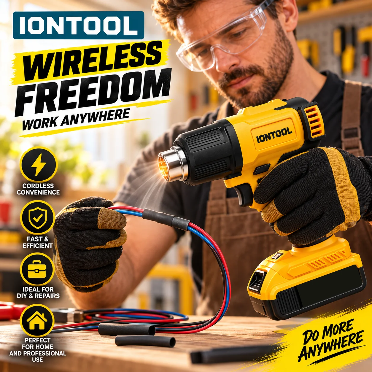 IONTOOL 550℃ Cordless Heat Gun - Cordless Heat Gun For Shrink Tubing recension och pris