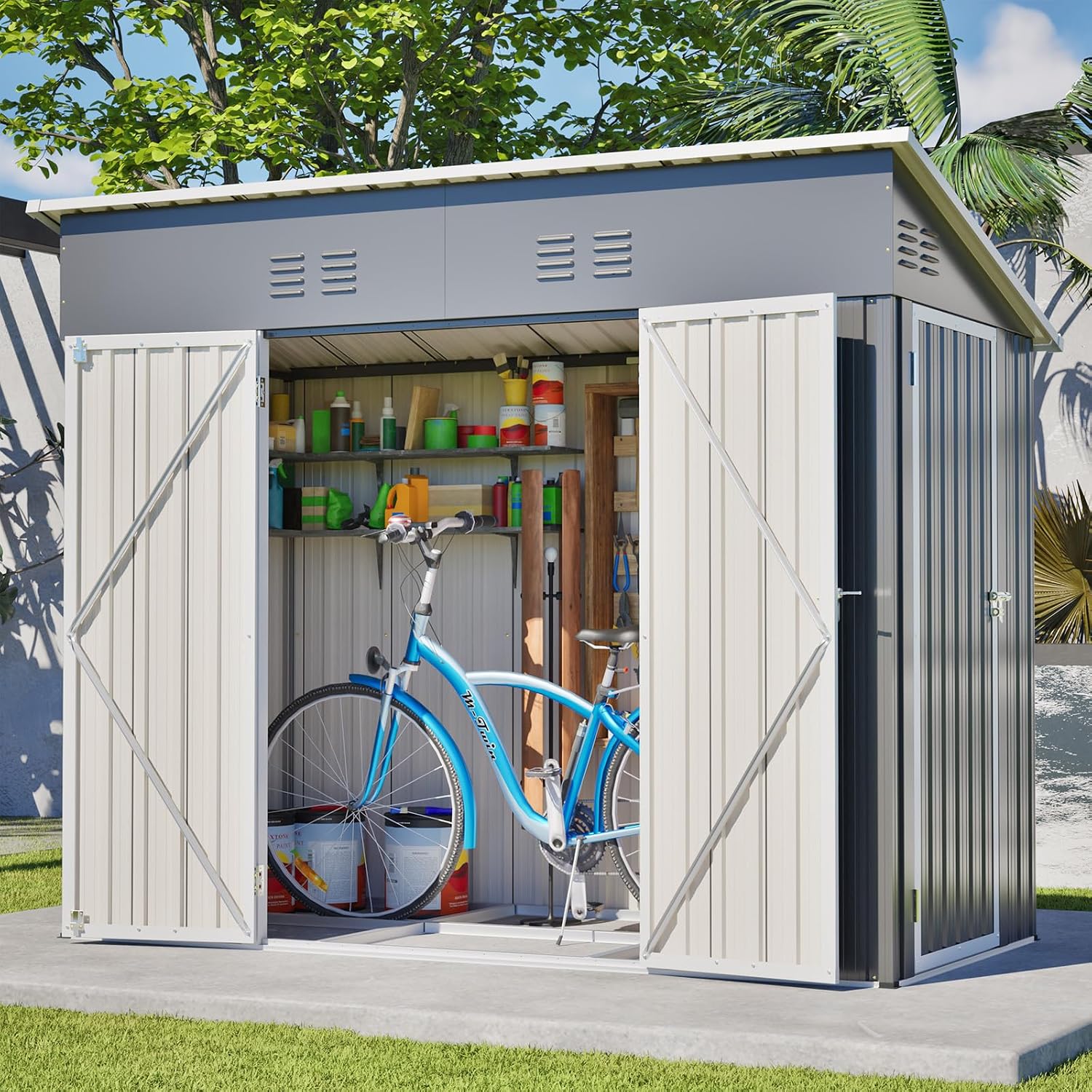 8x4 FT Outdoor Storage Shed wi - Garden Tools recension och pris